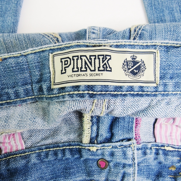 PINK Light Wash Straight Destroyed Low Rise Jeans - Picture 6 of 8